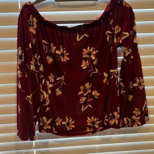 Velour off the shoulder top
